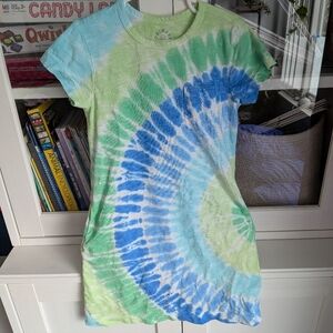 Primary Kids Tie-Dye Pocket T-Shirt Dress - Size 6-7 (Excellent Condition!)